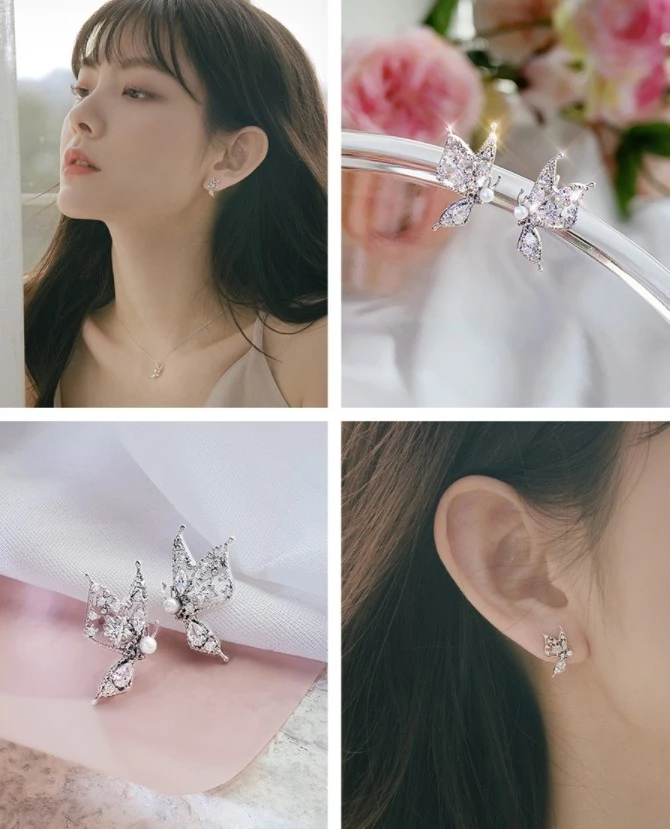 Wing Bling Earrings For Women Silver X One Size 3 Wing Bling Earrings For Women Silver X One Size