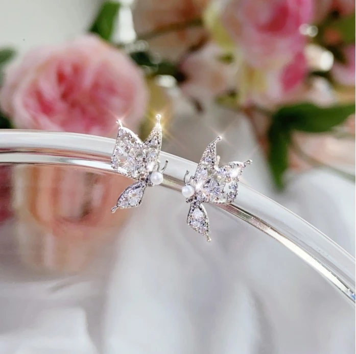 Wing Bling Earrings For Women Silver X One Size 4 Wing Bling Earrings For Women Silver X One Size - Image 2