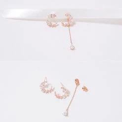Wing Bling Casual Style Street Style Elegant Style Earrings For Women Pink Gold X One Size -Wing Bling Online Shop org 148
