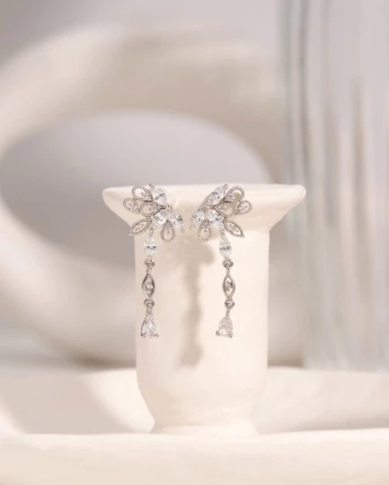 Wing Bling Earrings For Women Silver X One Size 10 Wing Bling Earrings For Women Silver X One Size - Image 8