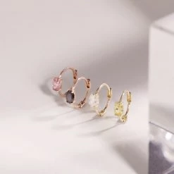 Wing Bling Earrings For Women Purple(rose Gold) X Round -Wing Bling Online Shop org 181