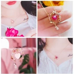 Wing Bling Necklaces & Pendants For Women Pink X Ruby Synthetic Stone -Wing Bling Online Shop org 2095