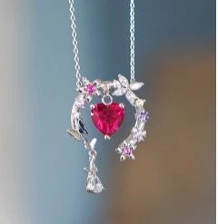 Wing Bling Necklaces & Pendants For Women Pink X Ruby Synthetic Stone -Wing Bling Online Shop org 2096