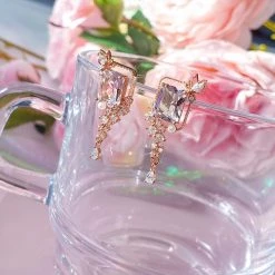 Wing Bling Casual Style Street Style Party Style Elegant Style Earrings For Women Pink (earrings) X One Size -Wing Bling Online Shop org 2240