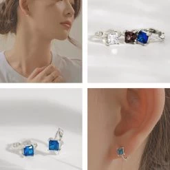 Wing Bling Earrings For Women White X Silver