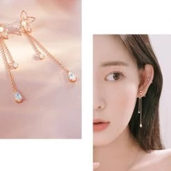 Wing Bling Casual Style Street Style Party Style Elegant Style Earrings For Women Pink (piercing) X One Size -Wing Bling Online Shop org 2415