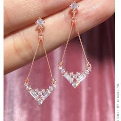 Wing Bling Casual Style Street Style Elegant Style Earrings For Women Pinkgold X One Size -Wing Bling Online Shop org 2668