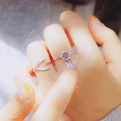 Wing Bling Rings For Women Silver X One Size