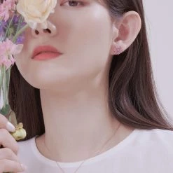 Wing Bling Casual Style Street Style Party Style Elegant Style Earrings For Women Pink (piercing) X One Size -Wing Bling Online Shop org 3277