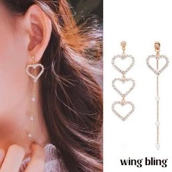 Wing Bling Casual Style Silver Platinum With Jewels Office Style For Women Pink X Piercing