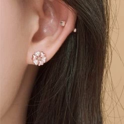 Wing Bling Casual Style Street Style Party Style Elegant Style Earrings For Women Pink Gold X One Size -Wing Bling Online Shop org 3346