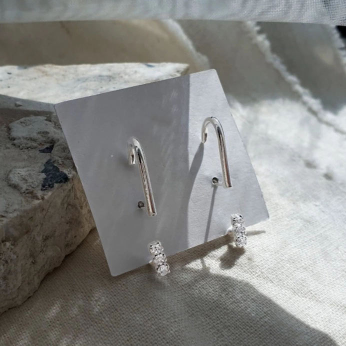 Wing Bling Earrings For Women Silver X One Size 4 Wing Bling Earrings For Women Silver X One Size - Image 2