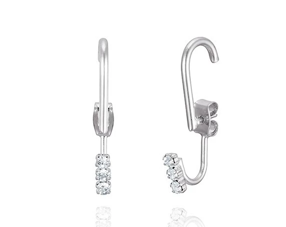 Wing Bling Earrings For Women Silver X One Size 6 Wing Bling Earrings For Women Silver X One Size - Image 4