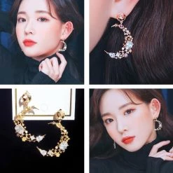 Wing Bling Earrings For Women Pink X Piercing