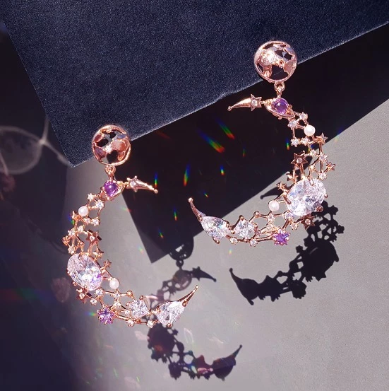 Wing Bling Earrings For Women Pink X Piercing 4 Wing Bling Earrings For Women Pink X Piercing - Image 2