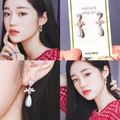 Wing Bling Earrings For Women Silver X Piercing