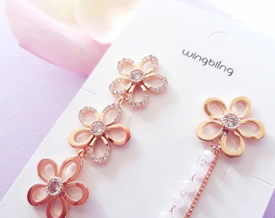 Wing Bling Casual Style Street Style Elegant Style Earrings For Women Pinkgold X One Size 7 Wing Bling Casual Style Street Style Elegant Style Earrings For Women Pinkgold X One Size - Image 5