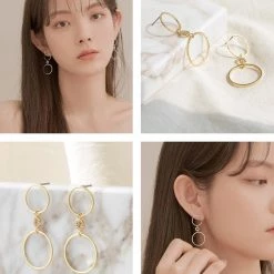 Wing Bling Casual Style Street Style Party Style Elegant Style Earrings For Women Gold X One Size -Wing Bling Online Shop org 4117