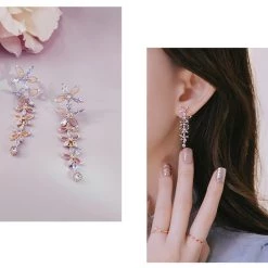 Wing Bling Flower Party Style Silver Platinum With Jewels Office Style For Women Pink X One Size -Wing Bling Online Shop org 4223