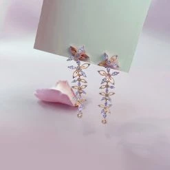 Wing Bling Flower Party Style Silver Platinum With Jewels Office Style For Women Pink X One Size -Wing Bling Online Shop org 4226