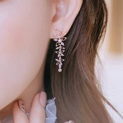 Wing Bling Flower Party Style Silver Platinum With Jewels Office Style For Women Pink X One Size -Wing Bling Online Shop org 4227