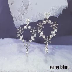 Wing Bling Casual Style Silver Platinum With Jewels Office Style For Women Pink X One Size