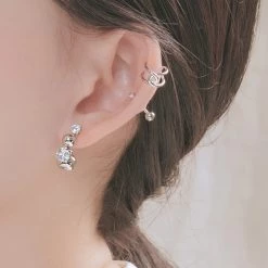 Wing Bling Casual Style Street Style Party Style Elegant Style Earrings For Women Silver X One Size -Wing Bling Online Shop org 4280