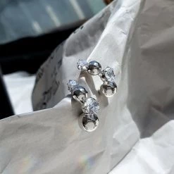 Wing Bling Casual Style Street Style Party Style Elegant Style Earrings For Women Silver X One Size -Wing Bling Online Shop org 4286