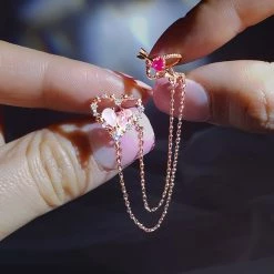 Wing Bling Casual Style Street Style Party Style Elegant Style Earrings For Women Pink X One Size -Wing Bling Online Shop org 4423