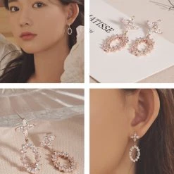 Wing Bling Earrings For Women Pink X One Size