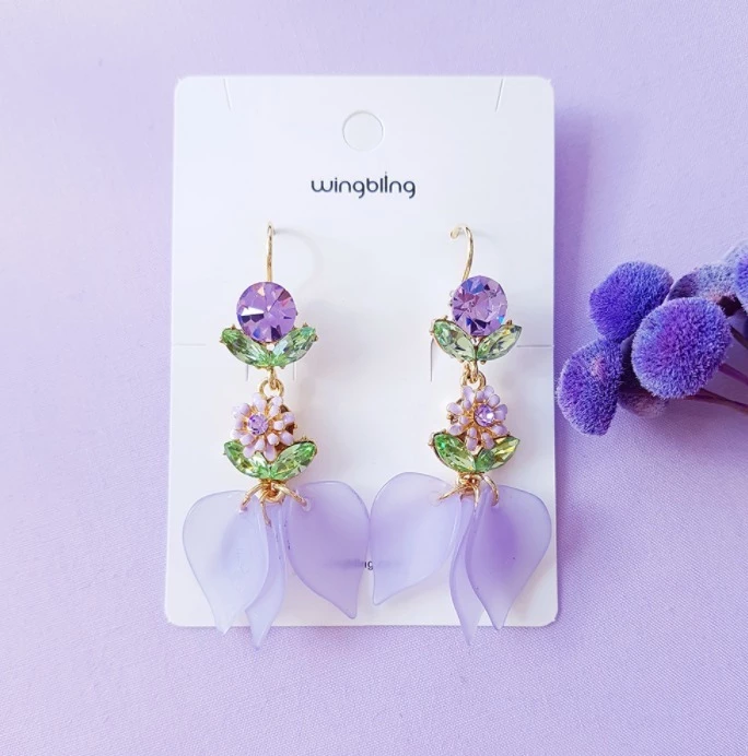 Wing Bling Earrings For Women White X Earring 3 Wing Bling Earrings For Women White X Earring