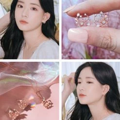 Wing Bling Earrings For Women Pink X Piercing