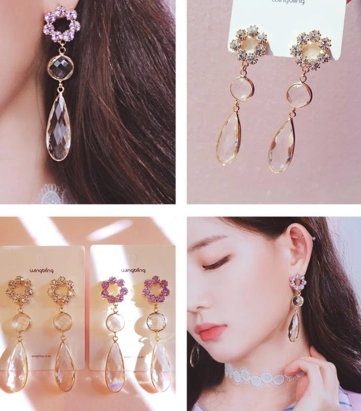 Wing Bling Earrings For Women White X Piercing 3 Wing Bling Earrings For Women White X Piercing