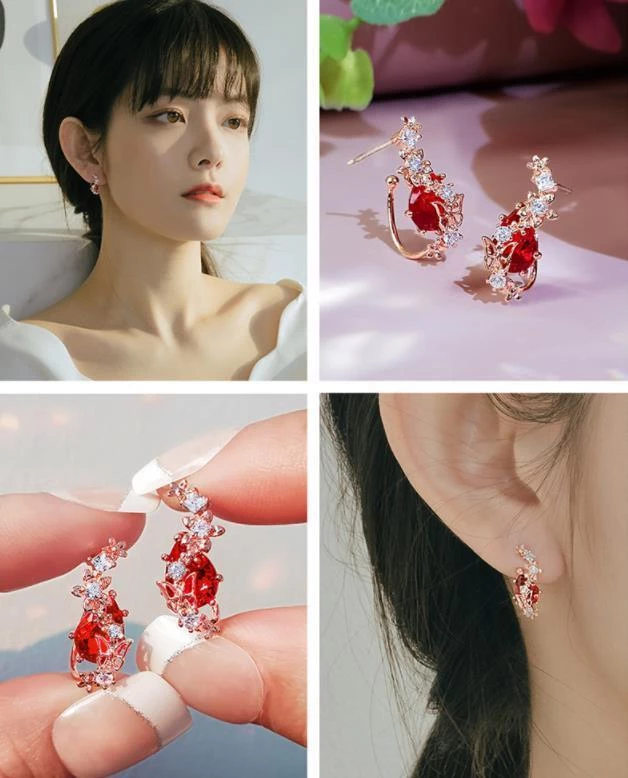 Wing Bling Earrings For Women Silver X Piercing 3 Wing Bling Earrings For Women Silver X Piercing