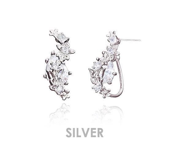 Wing Bling Earrings For Women Silver X Piercing 7 Wing Bling Earrings For Women Silver X Piercing - Image 5