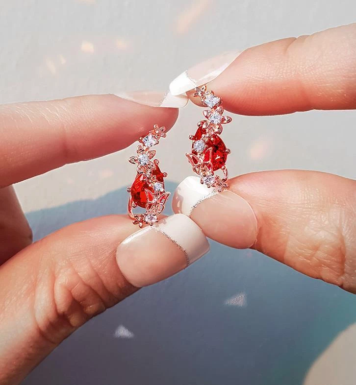 Wing Bling Earrings For Women Silver X Piercing 8 Wing Bling Earrings For Women Silver X Piercing - Image 6