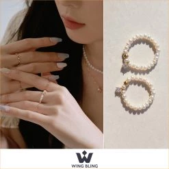 Wing Bling Casual Style Party Style Office Style Elegant Style For Women Yellow Gold X L(13~15)