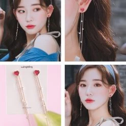 Wing Bling Earrings For Women Pink X Piercing