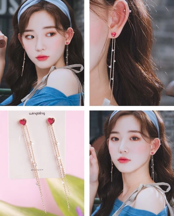 Wing Bling Earrings For Women Pink X Piercing 3 Wing Bling Earrings For Women Pink X Piercing