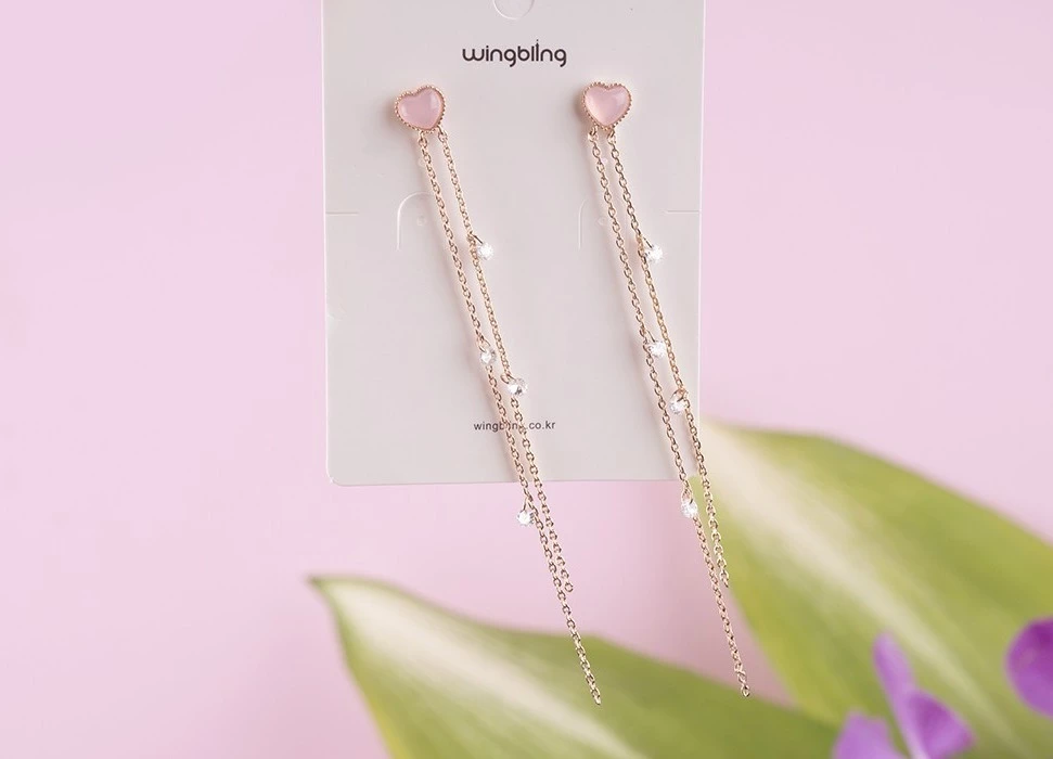 Wing Bling Earrings For Women Pink X Piercing 9 Wing Bling Earrings For Women Pink X Piercing - Image 7