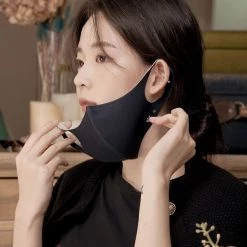 Wing Bling Street Style Plain Logo Face Masks For Women Black+blue X S -Wing Bling Online Shop org 5074