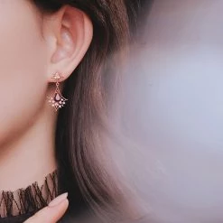 Wing Bling Party Style With Jewels Office Style Elegant Style Earrings For Women Pink X One Size -Wing Bling Online Shop org 5150