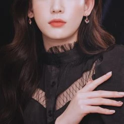 Wing Bling Party Style With Jewels Office Style Elegant Style Earrings For Women Pink X One Size -Wing Bling Online Shop org 5151