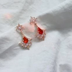 Wing Bling Party Style With Jewels Office Style Elegant Style Earrings For Women Pink X One Size -Wing Bling Online Shop org 5152