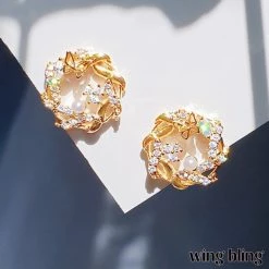 Wing Bling Casual Style Street Style Party Style Platinum Flower Tiaras For Women Gold X One Size