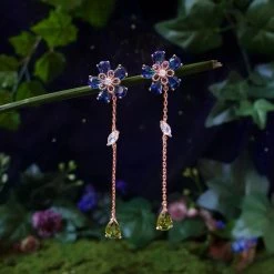 Wing Bling Casual Style Flower Party Style Silver With Jewels For Women Flower Of Courage_navy X One Size -Wing Bling Online Shop org 5169