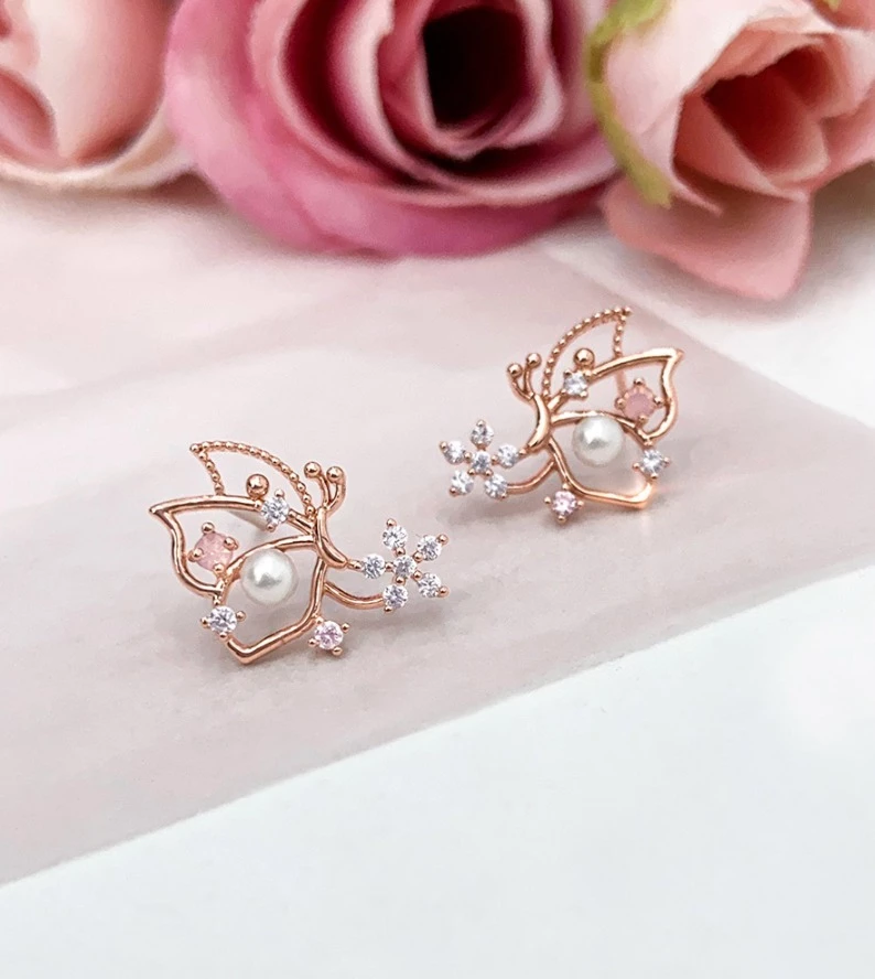 Wing Bling Casual Style Flower With Jewels Office Style Earrings (item3692) For Women Pink X One Size 6 Wing Bling Casual Style Flower With Jewels Office Style Earrings (item3692) For Women Pink X One Size - Image 4