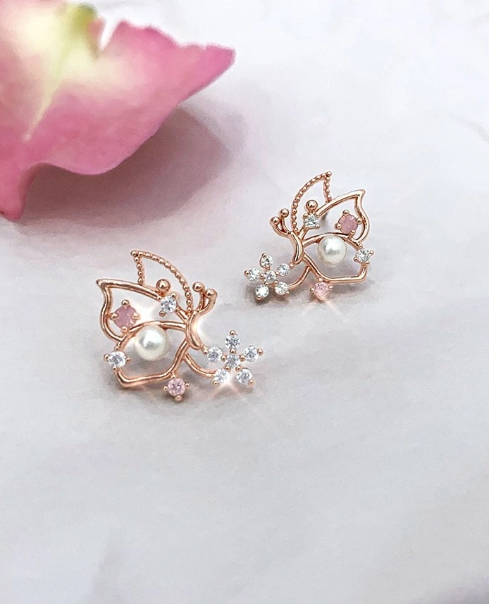 Wing Bling Casual Style Flower With Jewels Office Style Earrings (item3692) For Women Pink X One Size 11 Wing Bling Casual Style Flower With Jewels Office Style Earrings (item3692) For Women Pink X One Size - Image 9
