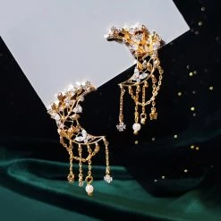Wing Bling Casual Style Street Style Elegant Style Earrings For Women Gold X One Size -Wing Bling Online Shop org 5240