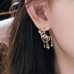 Wing Bling Casual Style Street Style Elegant Style Earrings For Women Gold X One Size -Wing Bling Online Shop org 5244
